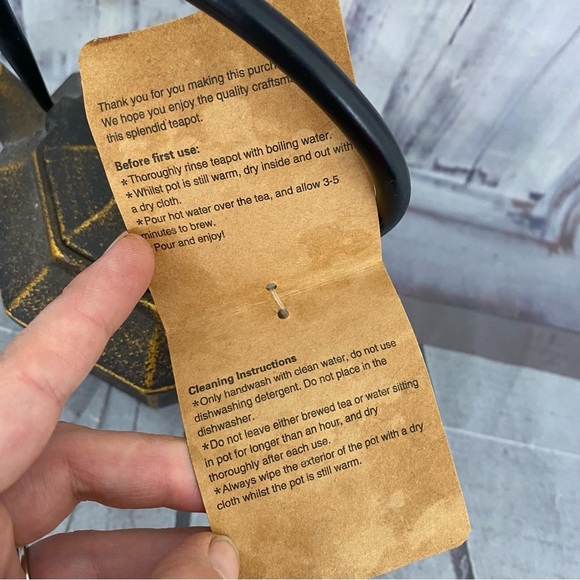 NWT Cast Iron Pagoda Tea Pot Loose Leaf Tea Old Dutch Black Gold - Picture 9 of 12